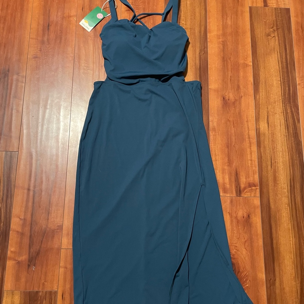 HALARA Backless Teal Dress NWT - Picture 3 of 6